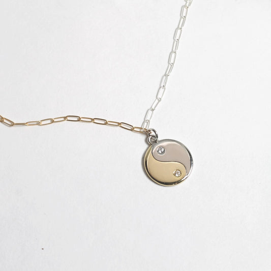 Yin Yang Necklace | 14K Gold Filled and Sterling Silver